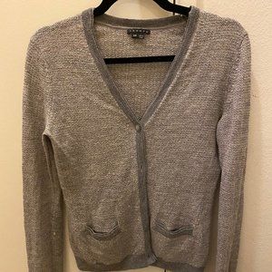 Theory Grey Boucle Cardigan